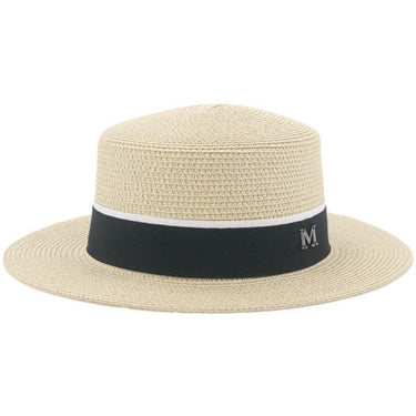chapeau en paille femme noir et blanc